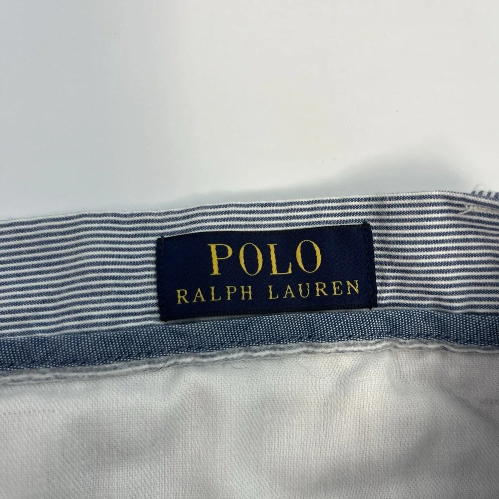 Polo Ralph Lauren Shorts Mens Size 34 Blue White Striped Classic Fit Chino 6